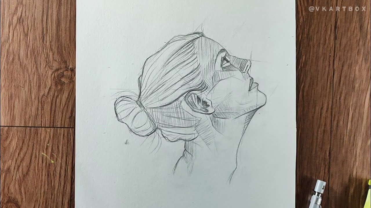 How to draw female side face (Loomis Head Method)