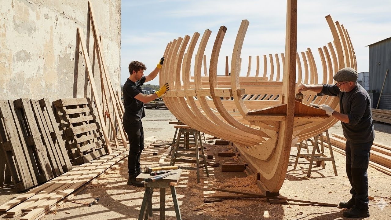 Amazing Full  Process 70 year Old Carpenter Crafting a Classic Boat  Woodworking Creative Projects