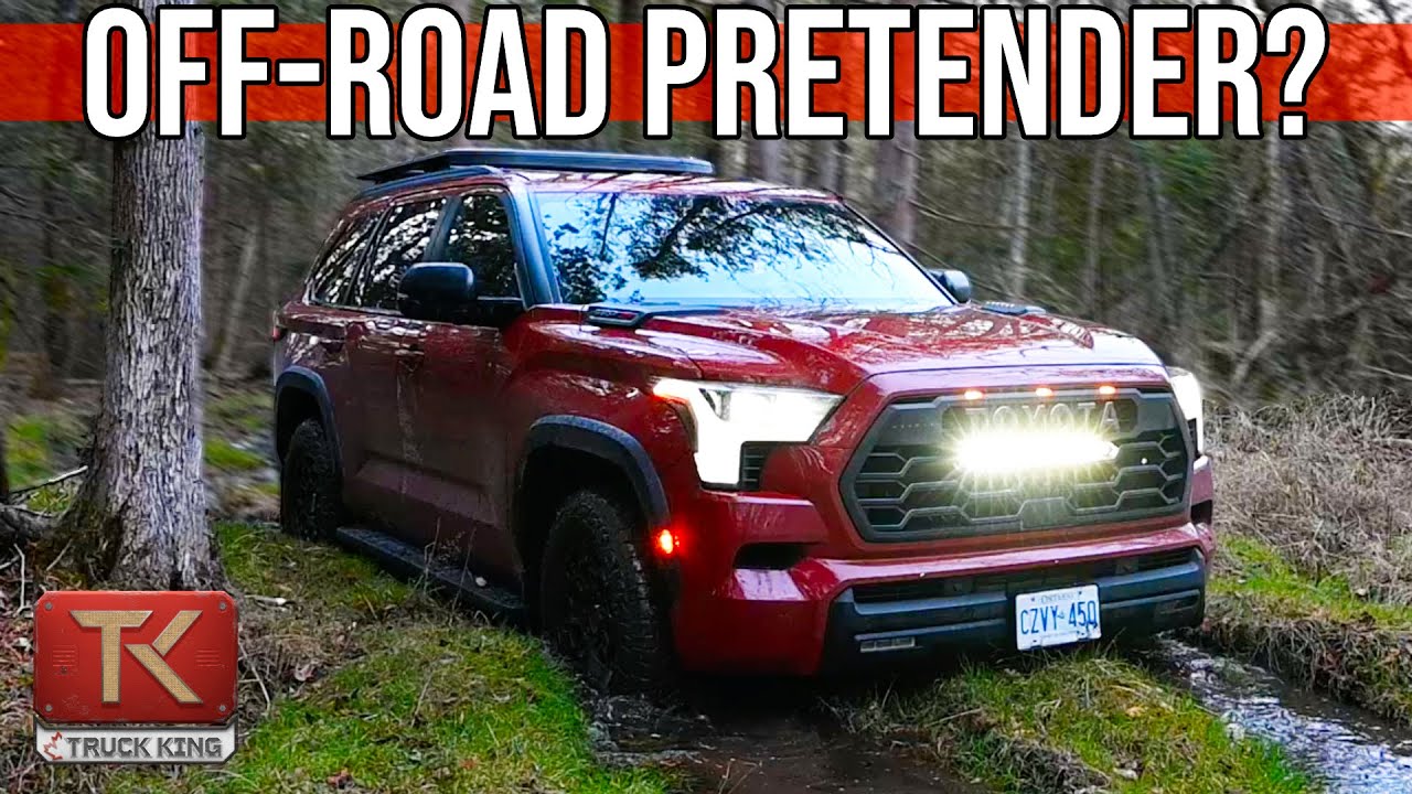 Повреждения на трассе! Toyota Sequoia TRD Pro справляется со льдом, водой и грязью