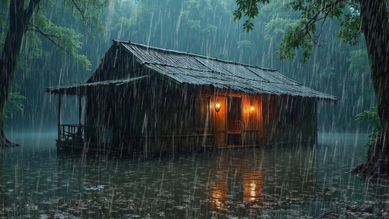 Goodbye Insomnia | Gentle Rain and Thunder Sounds for Deep Sleep
