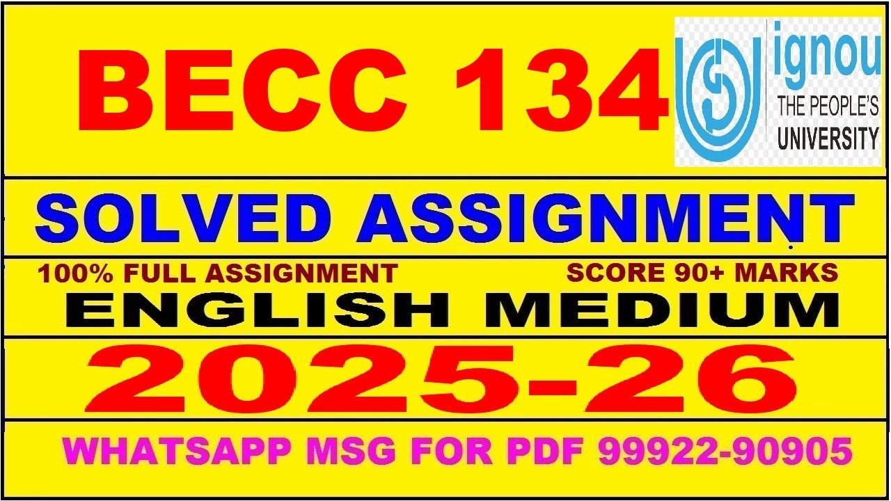 BECC 134 solved assignment 2025-26 in English || becc 134 solved assignment 2026 || becc134 2025-26