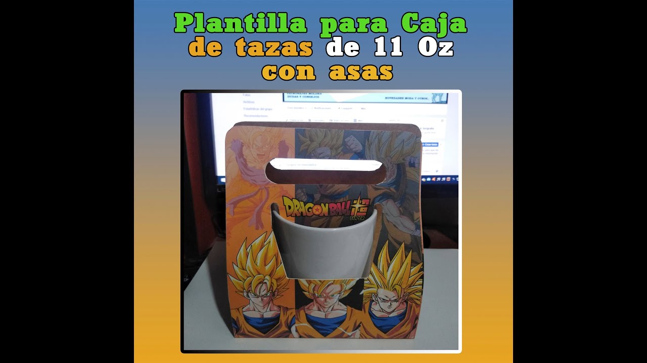 ✅PLANTILLA PARA CAJA DE TAZAS ,  TIPO LONCHERA CON ASA , (ARCHIVO EDITABLE )