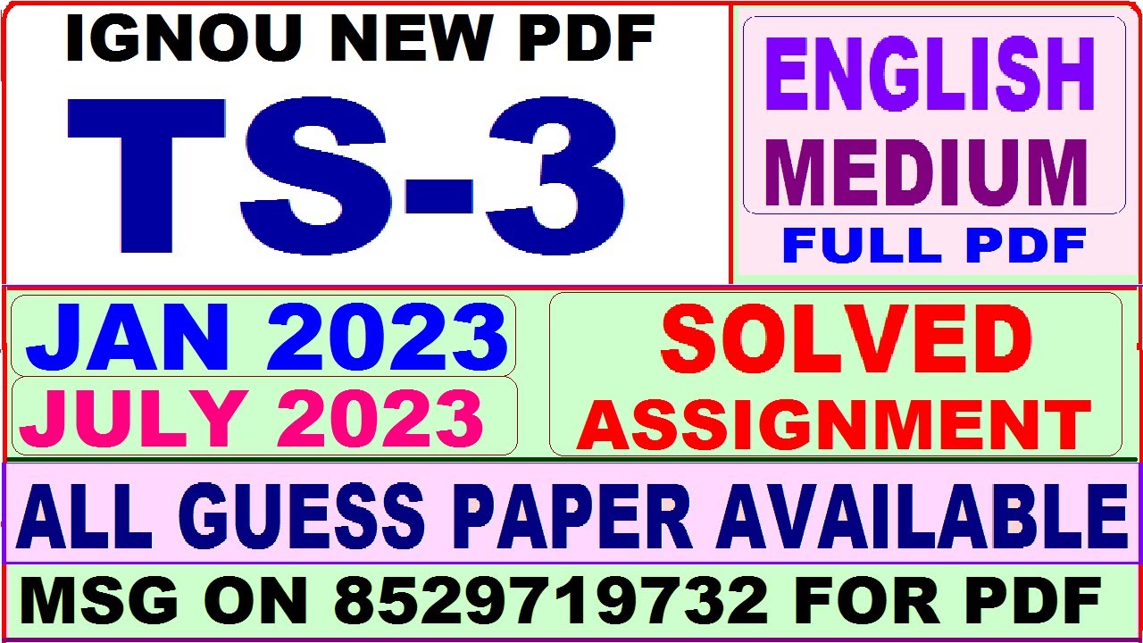 ts 3 solved assignment 2023 / ts 3 solved assignment 2022-23 / ignou ts 3 2023-24