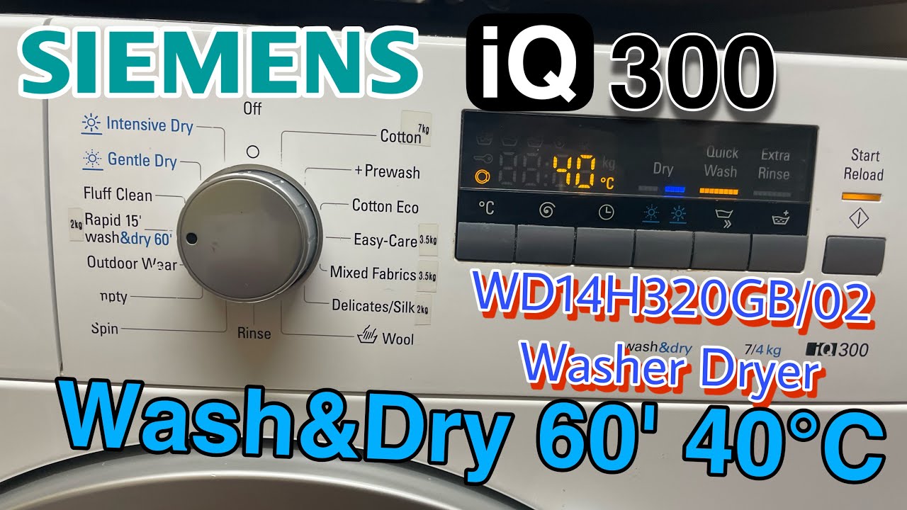 Siemens IQ300 WD14H320GB/02 Washer Dryer - Wash&Dry 60' 40ºC