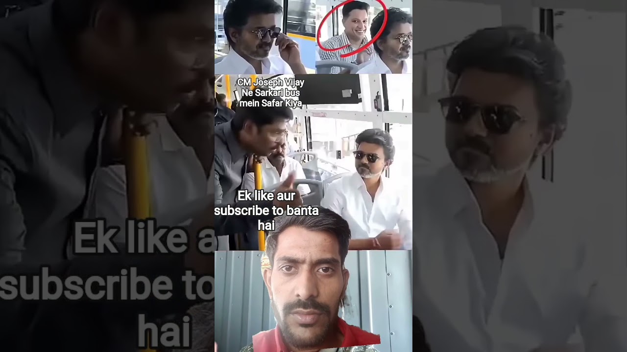 🤯😱CM Joseph Vijay traveled in a government bus and even shook hands with everyone #bus #cmvijay