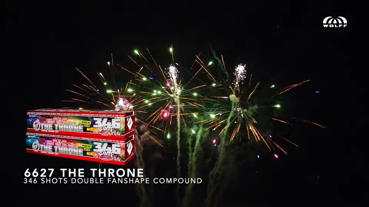 The Throne 346-Schuss-Feuerwerkverbund (Double Compound - Stahlkäfig) von Wolff