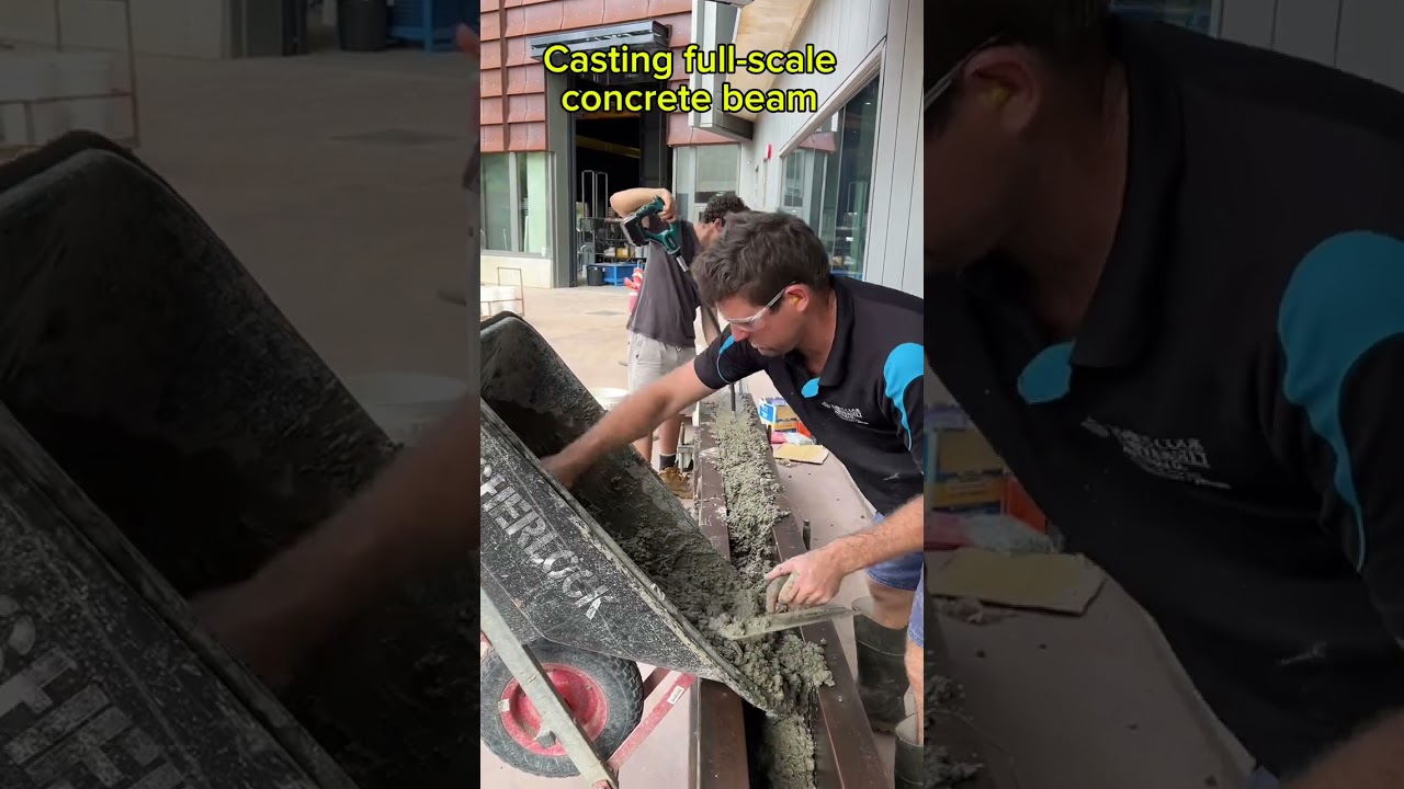 Our concrete practical session in the brand new structure lab at James Cook University