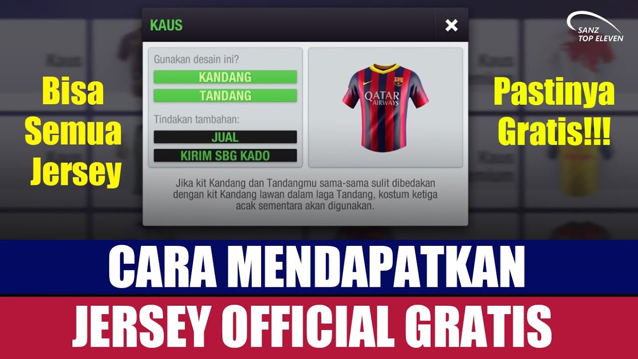 Cara Mendapatkan Jersey Official Gratis di Top Eleven