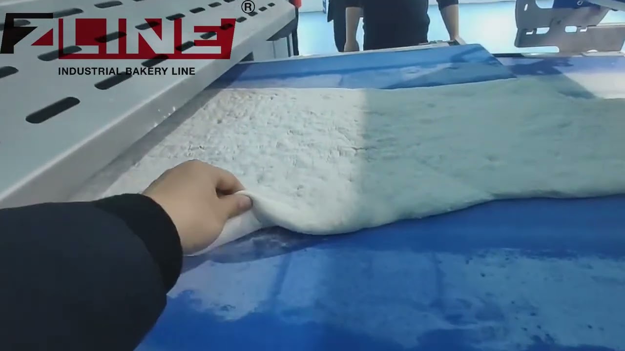 90% moisture pizza dough sheeting line
