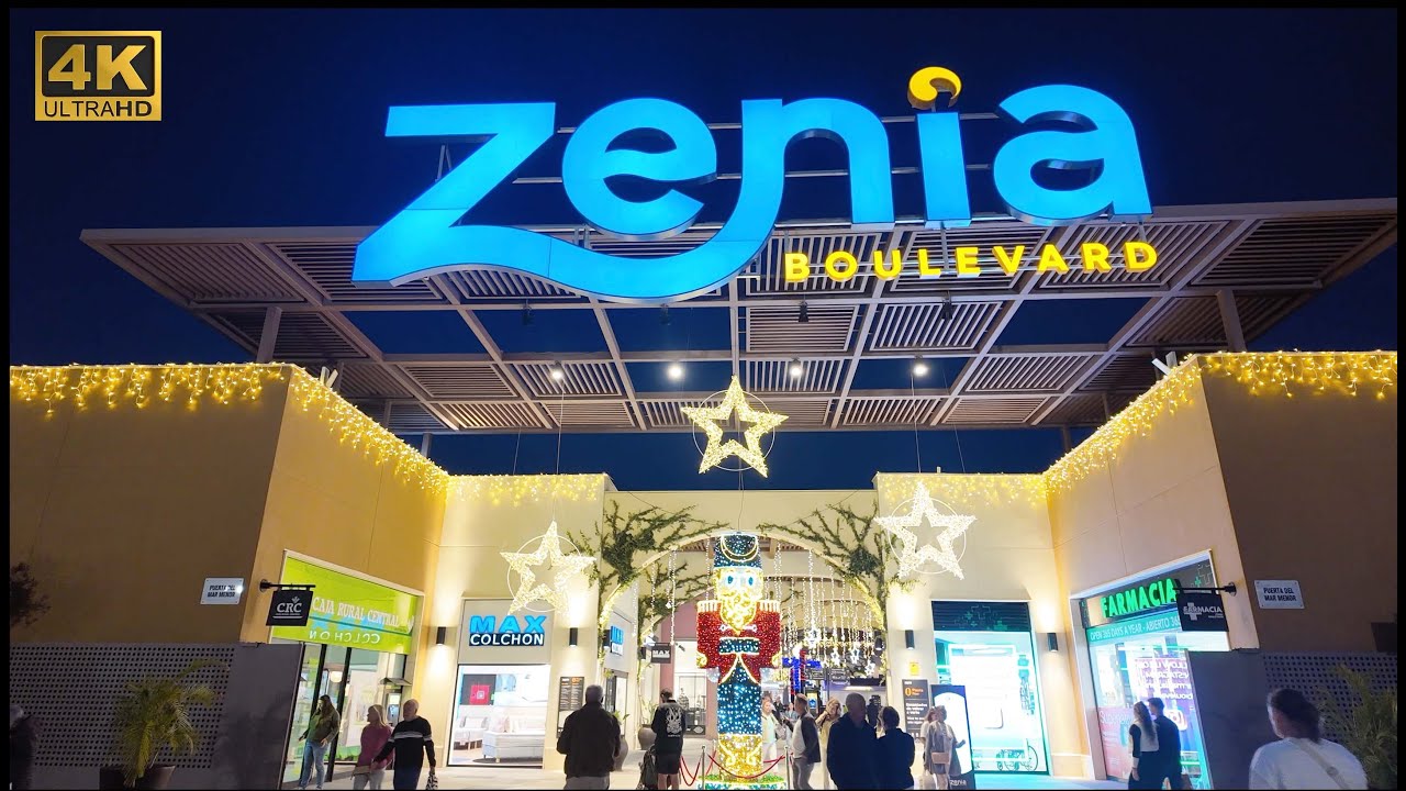 [4K] 🎄Christmas Lights 2025. Zenia Boulevard Shopping Centre. Night Walking Tour.