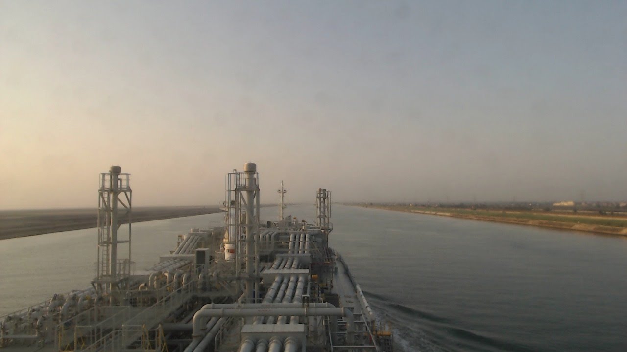 Ship Captain's Tv Live streaming Vessel transiting Suez Canal, Egypt