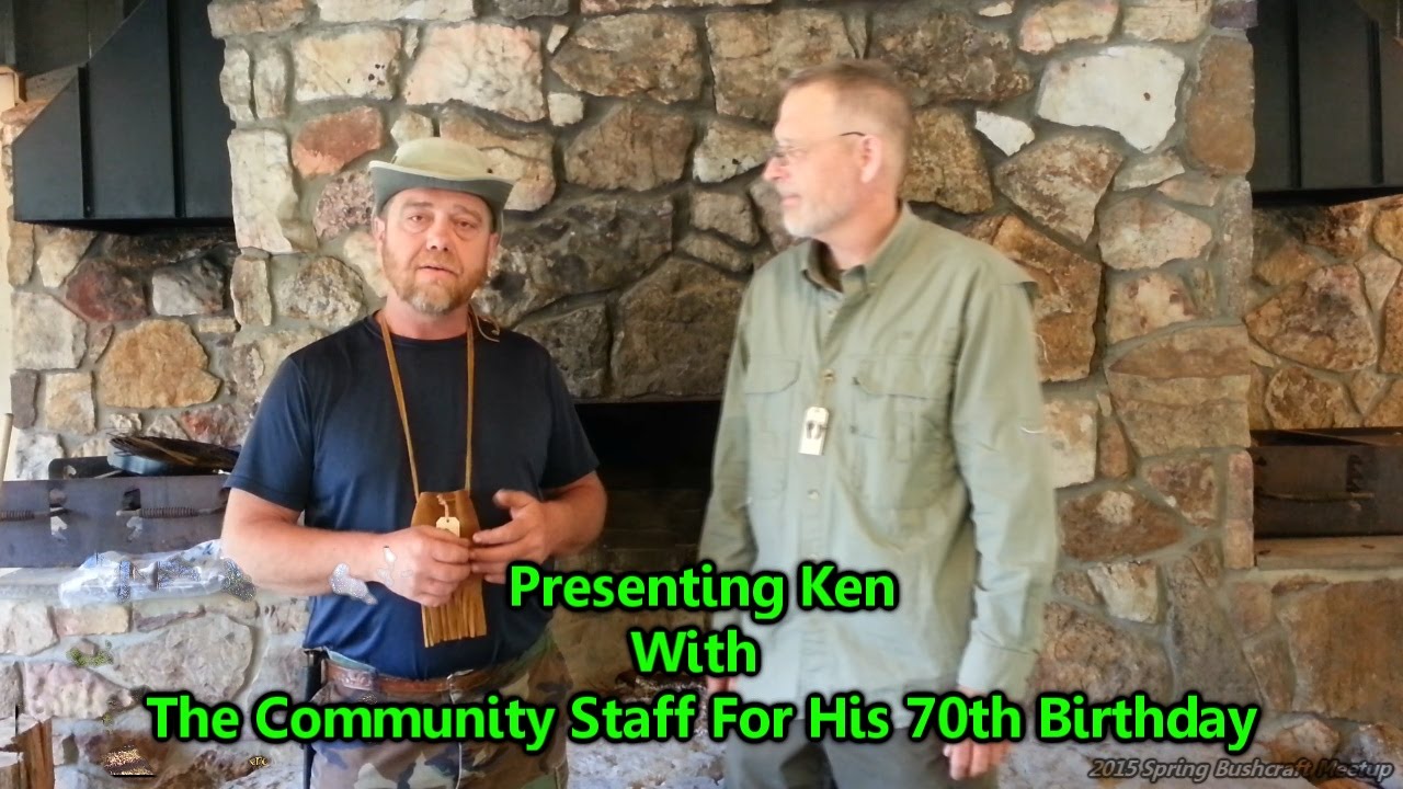 Presenting Ken With The Community Staff For His 70th Birthday
