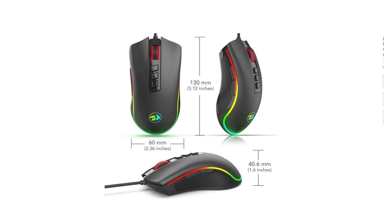 Redragon M711 Cobra Gaming Mouse with 16 8 Million RGB Color Backlit, 10,000 DPI Adjustable, Comfort