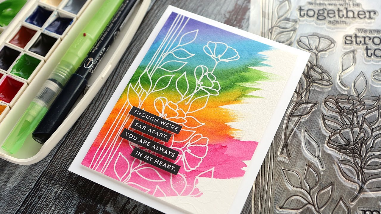 Easy Watercolor Background for Outline Stamps with Kristina Werner