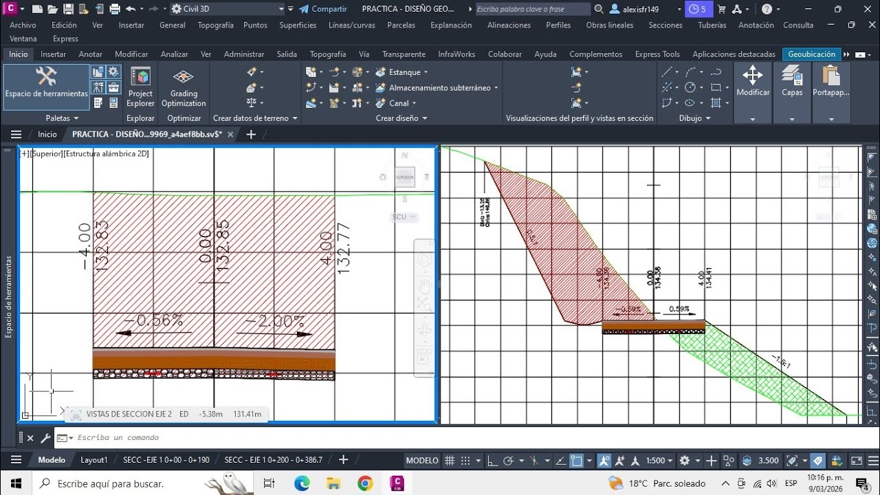 PROYECCIÓN DE TALUDES HACIA EL TERRENO NATURAL - SUPERFICIE DE OBJETIVO 🧑‍💻
