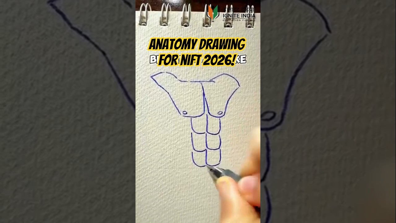 Draw Human Anatomy for NIFT 2026#nift#nift2026#drawing#tutorial#sketch#design#niftexam#fashion#exam