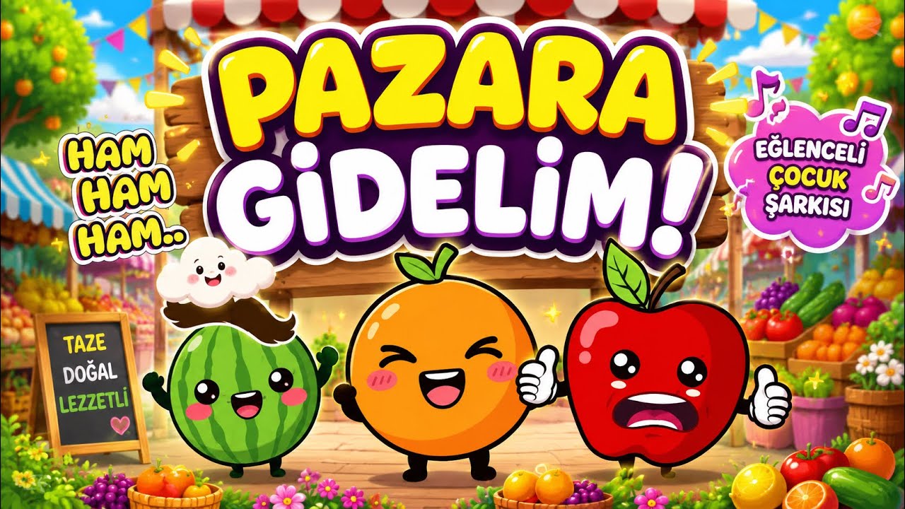 Ceviz adam-elma adam -armut adam  & Pazara Gidelim 2 Şarkı . En sevilen Çocuk Şarkıları 