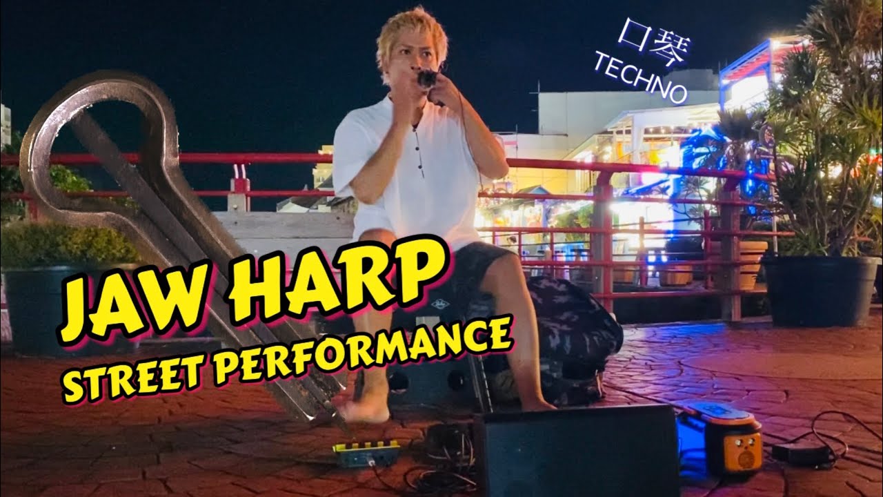 42（TAKURO）I tried a street live performance with jaw harp口琴路上ライブ