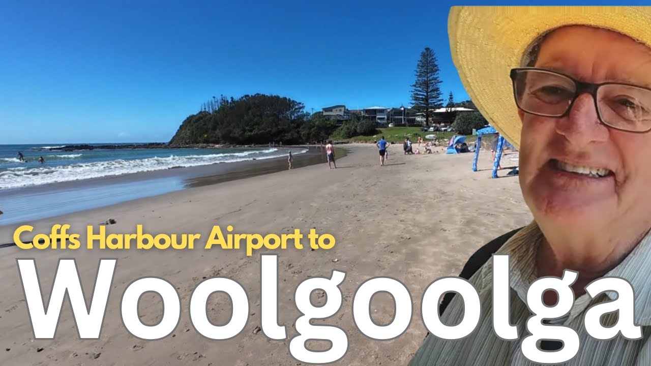 Coffs Harbour Airport to Woolgoolga using Local Buses. Includes Beaches & Coffee