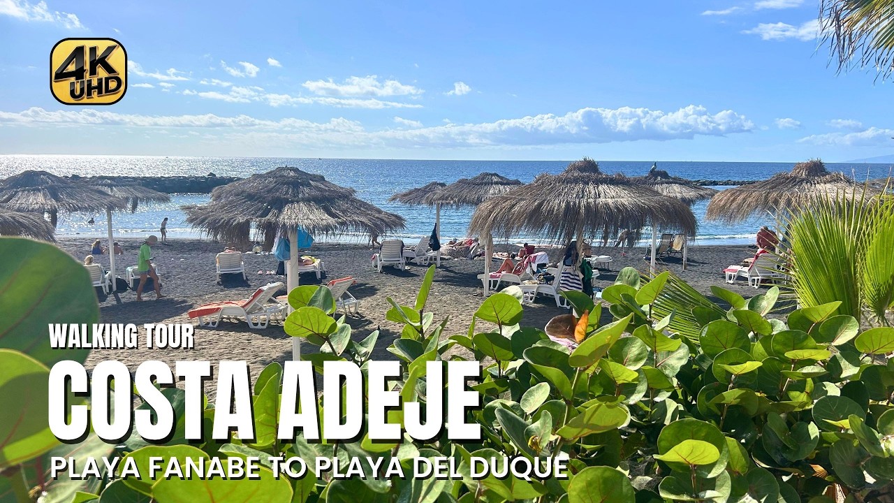 Costa Adeje, Tenerife 🇮🇨 Playa Fañabé to Playa del Duque | 4K Walking Tour