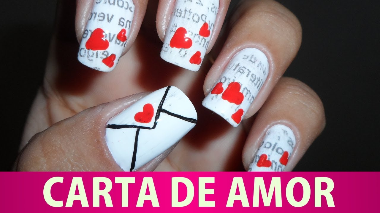Unhas Decoradas Carta de Amor