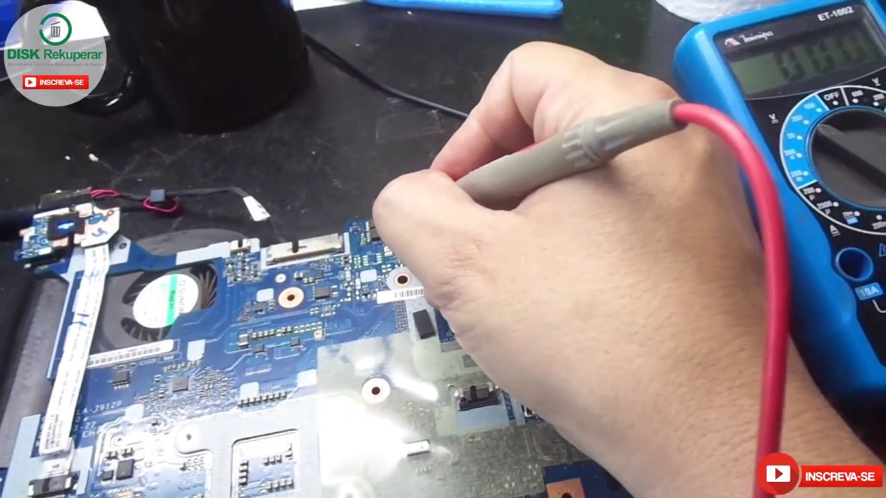 Análise com reparo de notebook Acer E1-571 que não liga e nem acende leds. Reparo da Placa 7912-P.