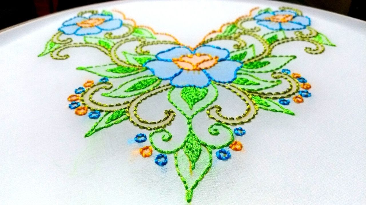 Hand embroidery dress by Miss Anjiara Begum, Chikankari embroidery design
