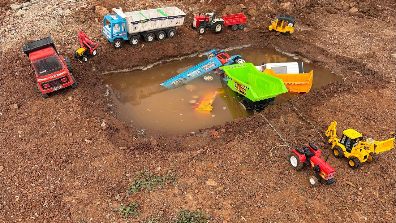 BharatBenz Tata Dumper Ashok Leyland petrol Tanker container accident pulling out JCB tractor crane
