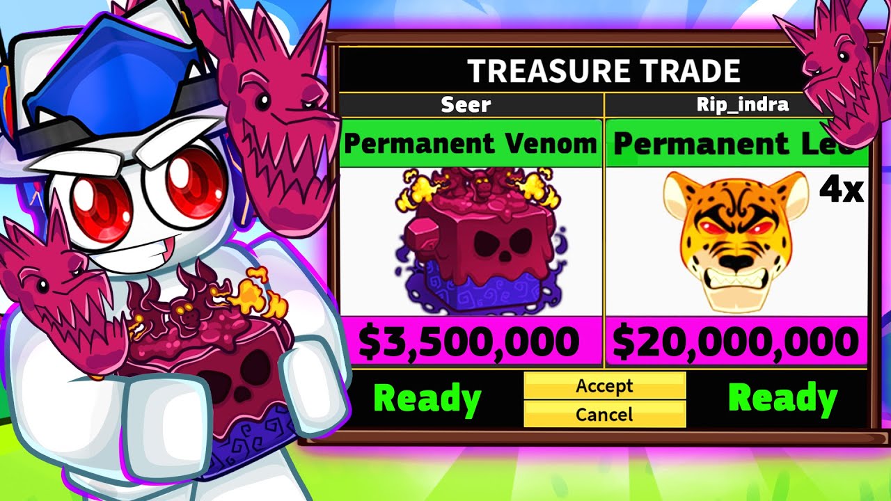 Trading PERMANENT VENOM Fruit For 24 Hours! (Blox Fruits)