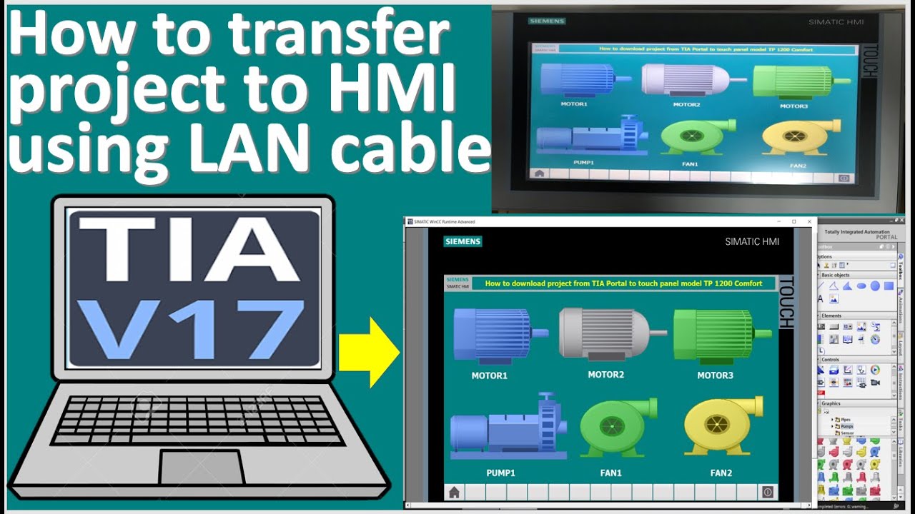 How to transfer project from TIA portal V17 to HMI TP 1200 Comfort