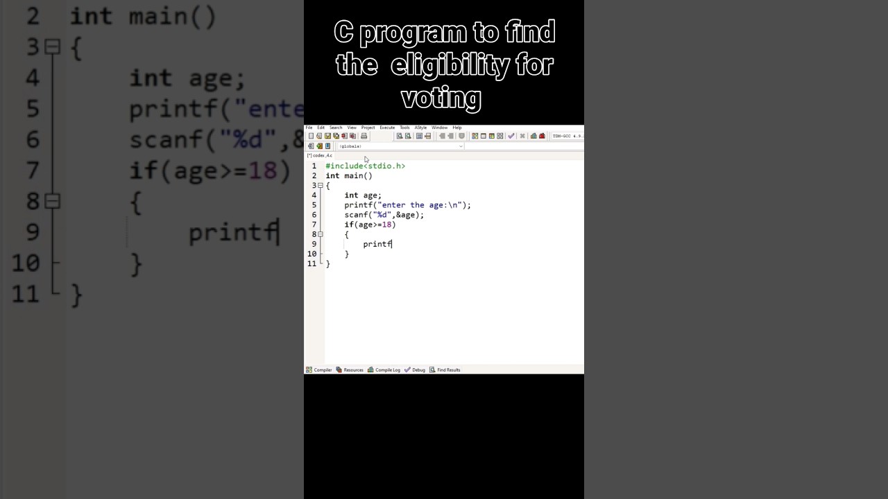 c program to find the eligibility for voting