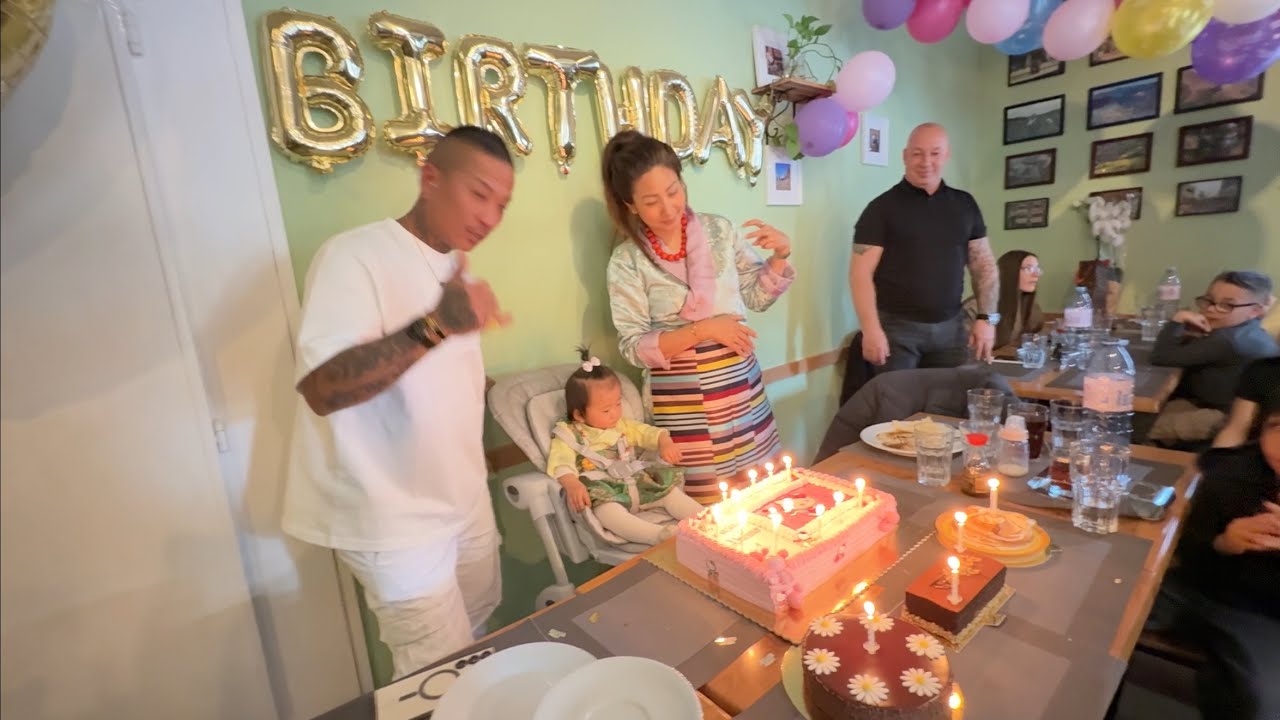 Our daughter tenzin lhamo 1 year old birthday celebrating in swiss ❤️🎂🥳 Tibetan vlogger 