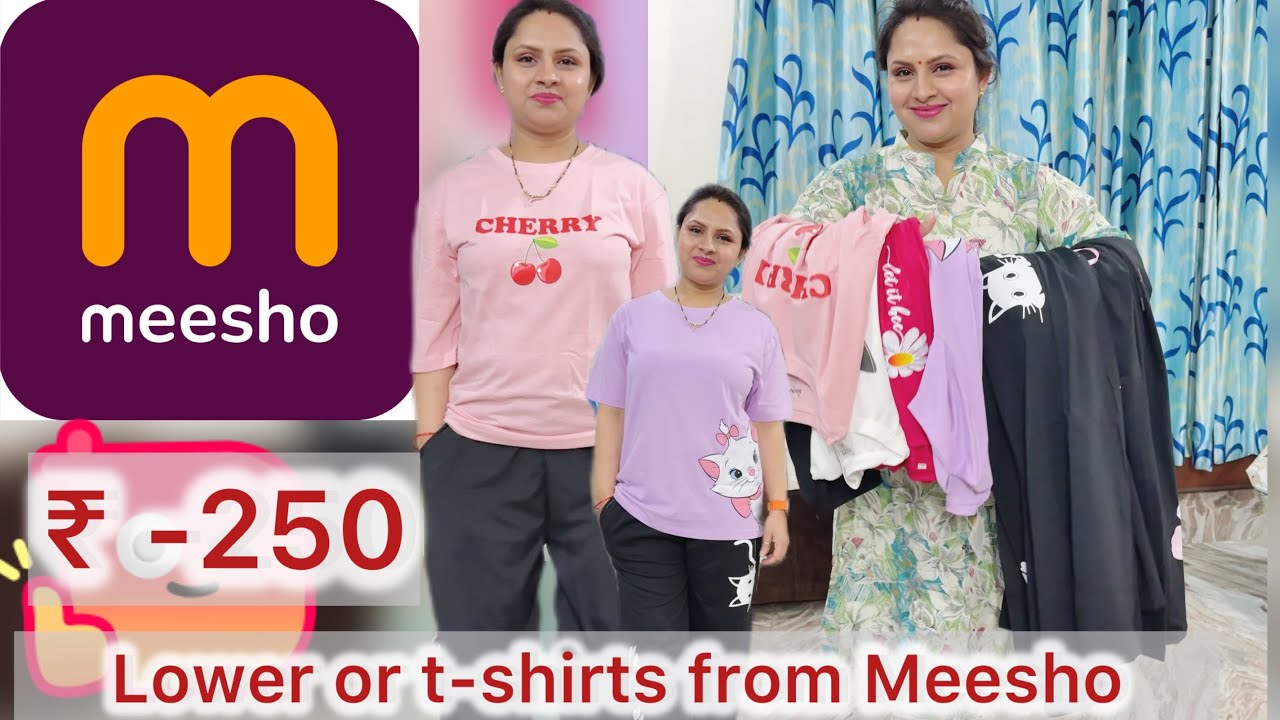 ✨🌟T-shirt or lower ka Beautiful mix and match from Meesho  , use daily purpose or as a night wear ✨🌟