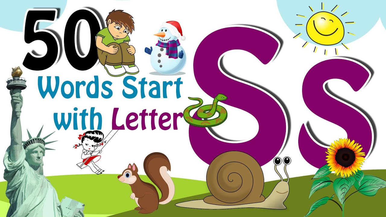 50 Words start with S | Phonics letter S | Letter S Vocabulary | Kids Video | Kids Grade
