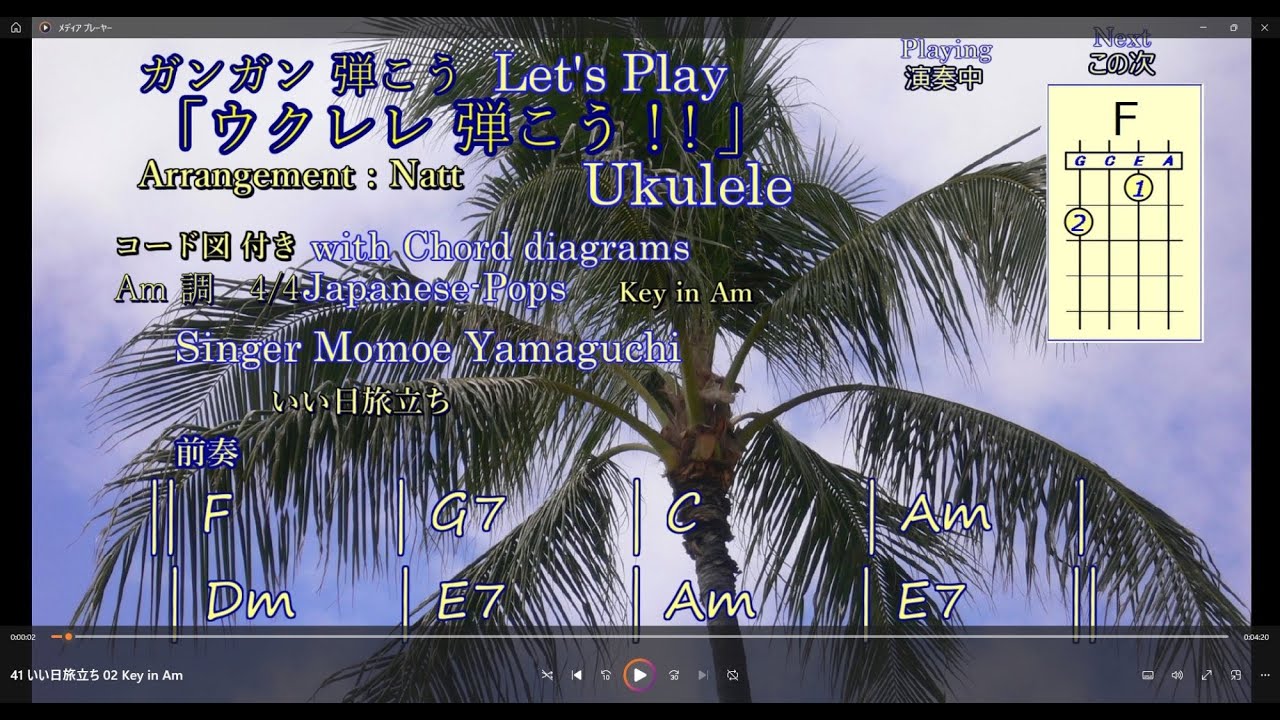 Let's play & enjoy ukulele!!　ウクレレ弾こう！！　　いい日旅立ち