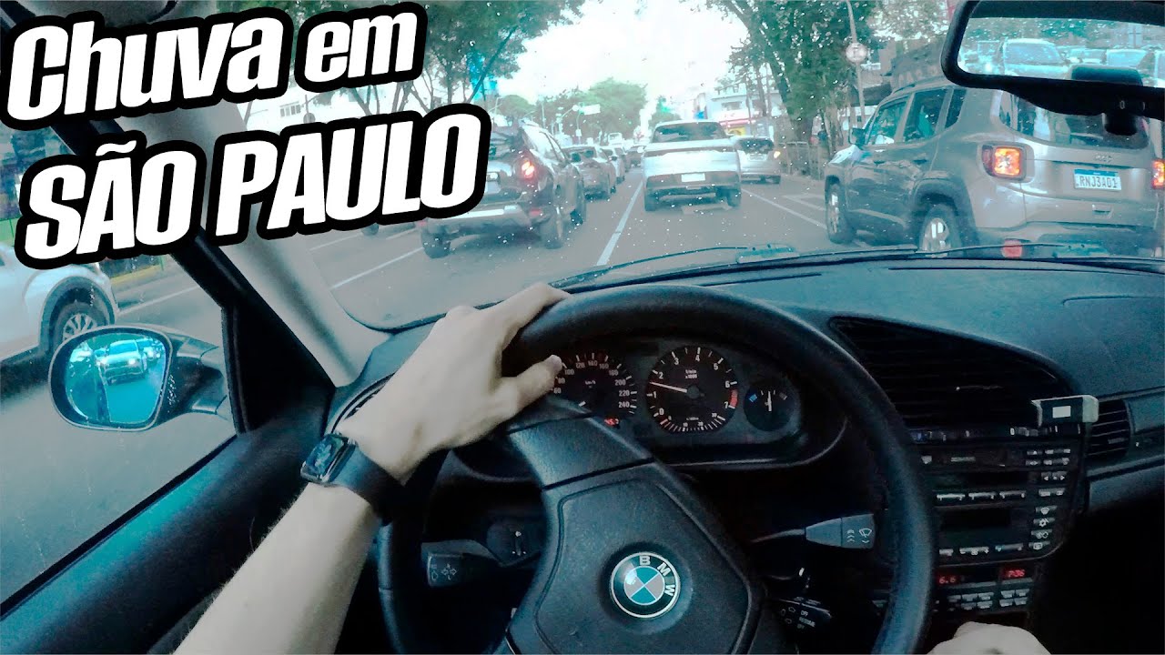 Estou dirigindo BEM no Trânsito de São Paulo? CHUVA e TRÂNSITO com a BMW E36  🤗