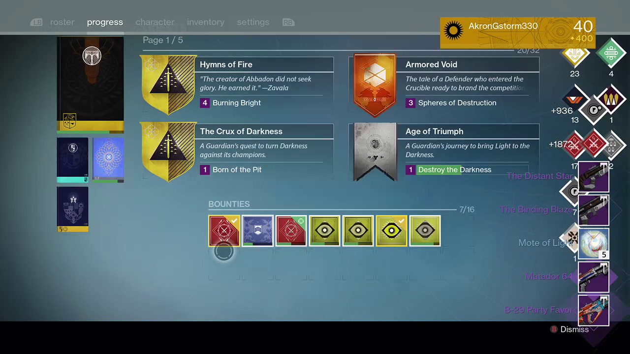 Destiny all my rewards for weekly  crucible  bounty