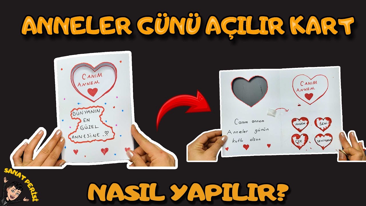 Anneler Günü Açılır Sürpriz Kart Yapımı - Kolay Anneler Günü Hediyesi 👩‍👧 💖