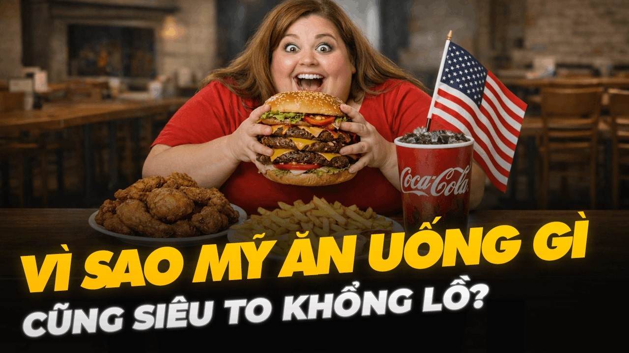 VÌ SAO MỸ ĂN UỐNG GÌ CŨNG SIÊU TO KHỔNG LỒ?