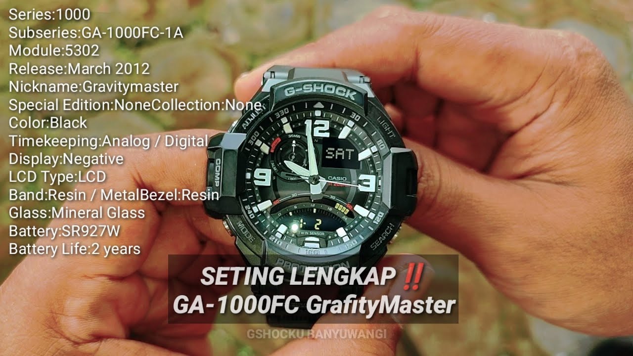 Cara Seting Semua fitur jam tangan G-SHOCK GA-1000 FC Gravitymaster Agar Semua jarum sinkron