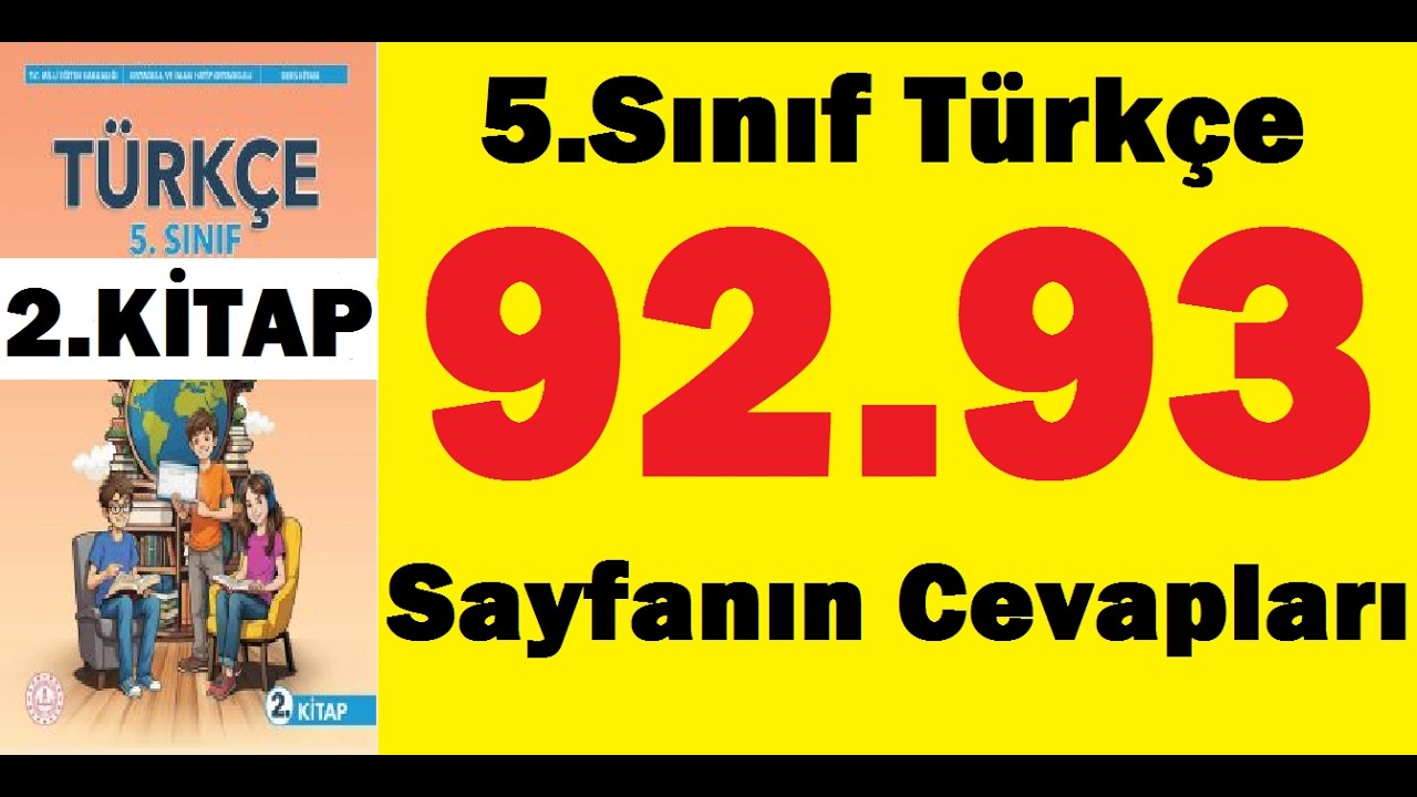 5.sınıf türkçe 2.kitap sayfa 92 93 cevapları pdf çözümleri meb yayınları