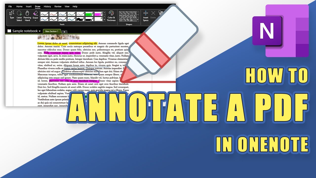 OneNote - How to Annotate a PDF (Markup, Highlight, Underline, Draw, etc.)
