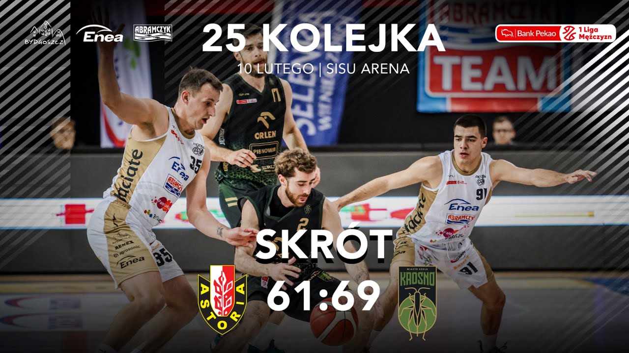 SKRÓT | Enea Abramczyk Astoria Bydgoszcz 61:69 Miasto Szkła Krosno