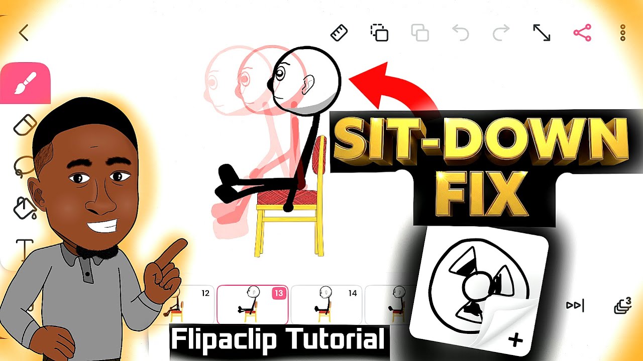 How to Animate a Character Sitting Down | FlipaClip Animation Tutorial