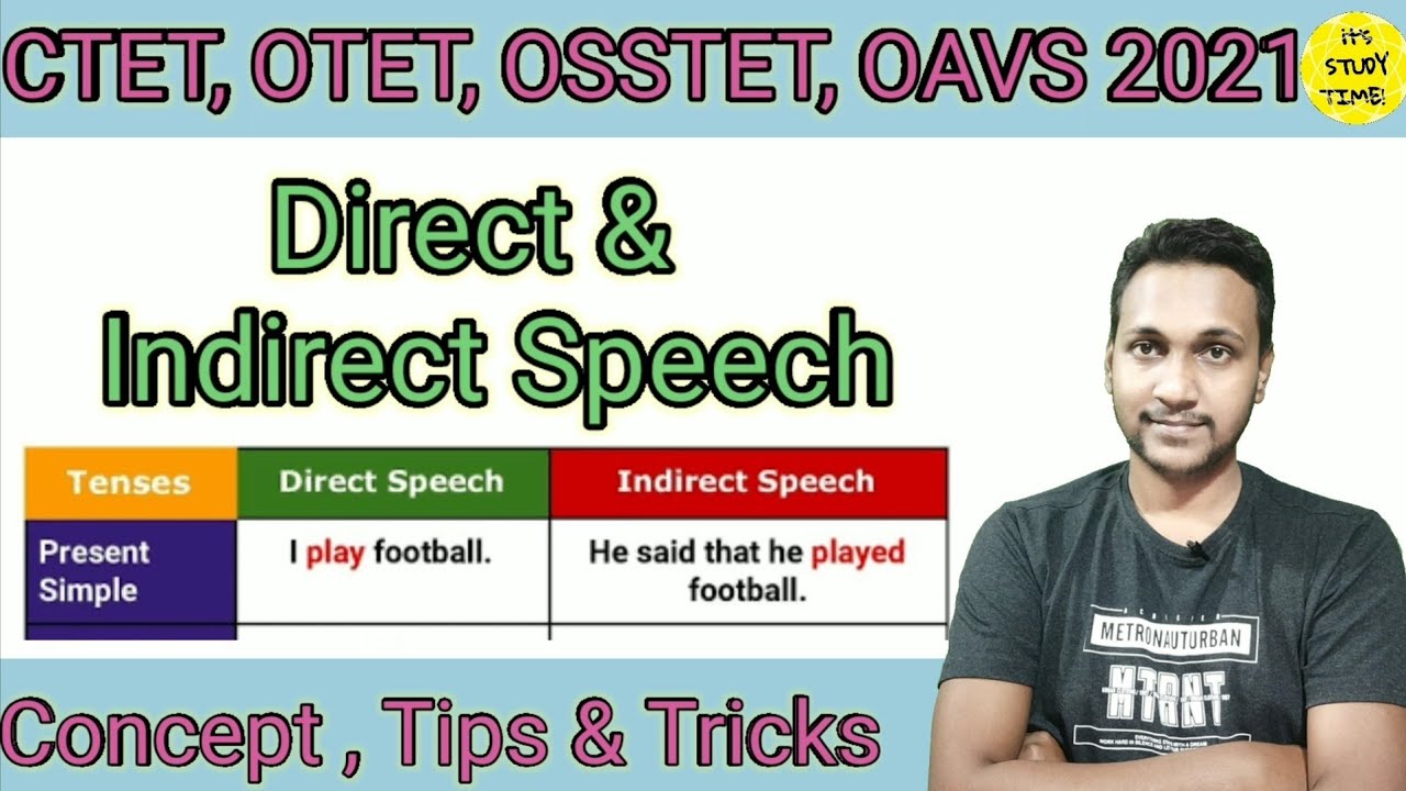 🎯CTET, OTET, OSSTET, OAVS 2021-22 || Direct and Indirect Speech || Reported Speech ||