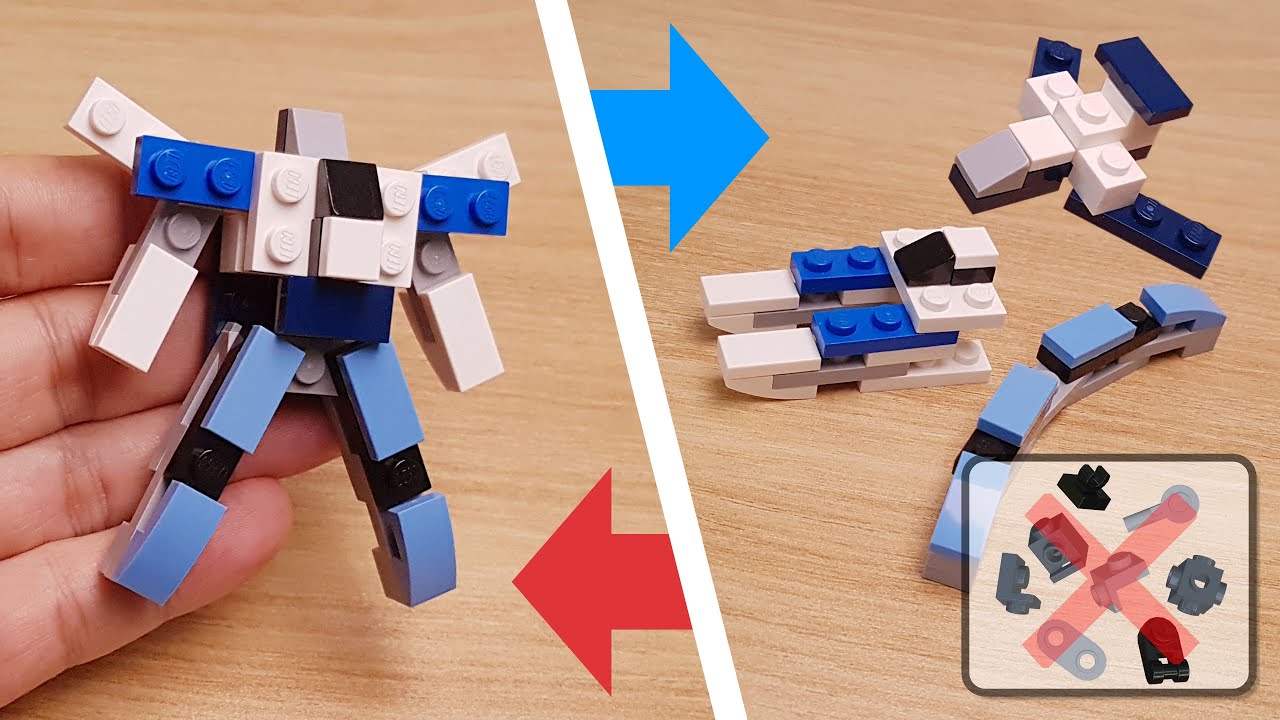 Mini Lego Cegły samolot, ł&oacute;dź i pociąg łączący robot PTB301! #Lego #Moc