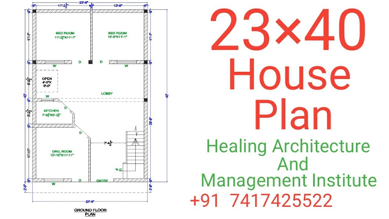 23x 40 House Floor Plan