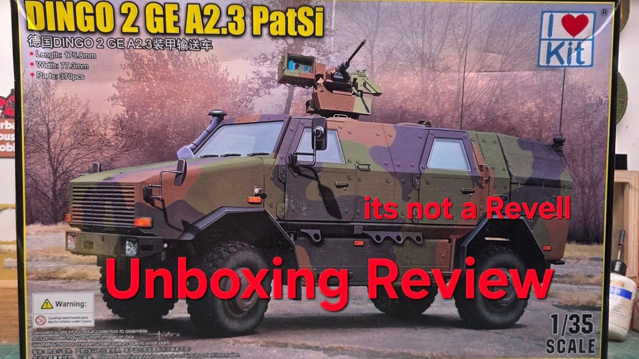 Recenzja pudełka zestawu Dingo 2 GE A2.3 PatSi w skali 1/35 firmy I Love Kits (film nr 112)