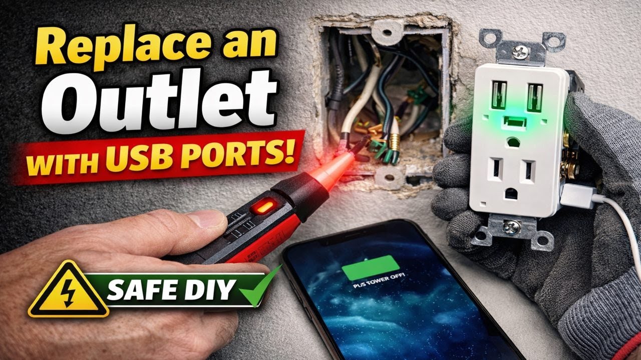 How to Replace an Outlet With a USB Receptacle (Safe DIY Step-by-Step)