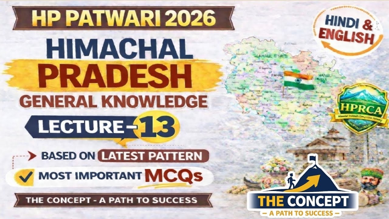 Most Important MCQs of HP GK : Class-13 for HP High Court/Patwari/Panchayat Secretary of HPRCA Exams